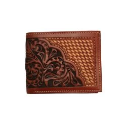 Ranger Belt Co. Men's Vine Basketweave Leather Bi-Fold Wallet