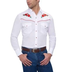 Ely Cattleman Men's Rose Embroidered Shirt