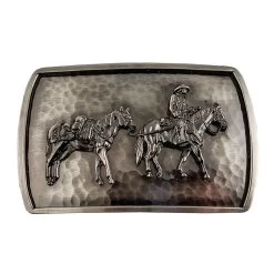 Montana Silversmiths Men's River Rock Cascade Pack Horse & Rider Buckle