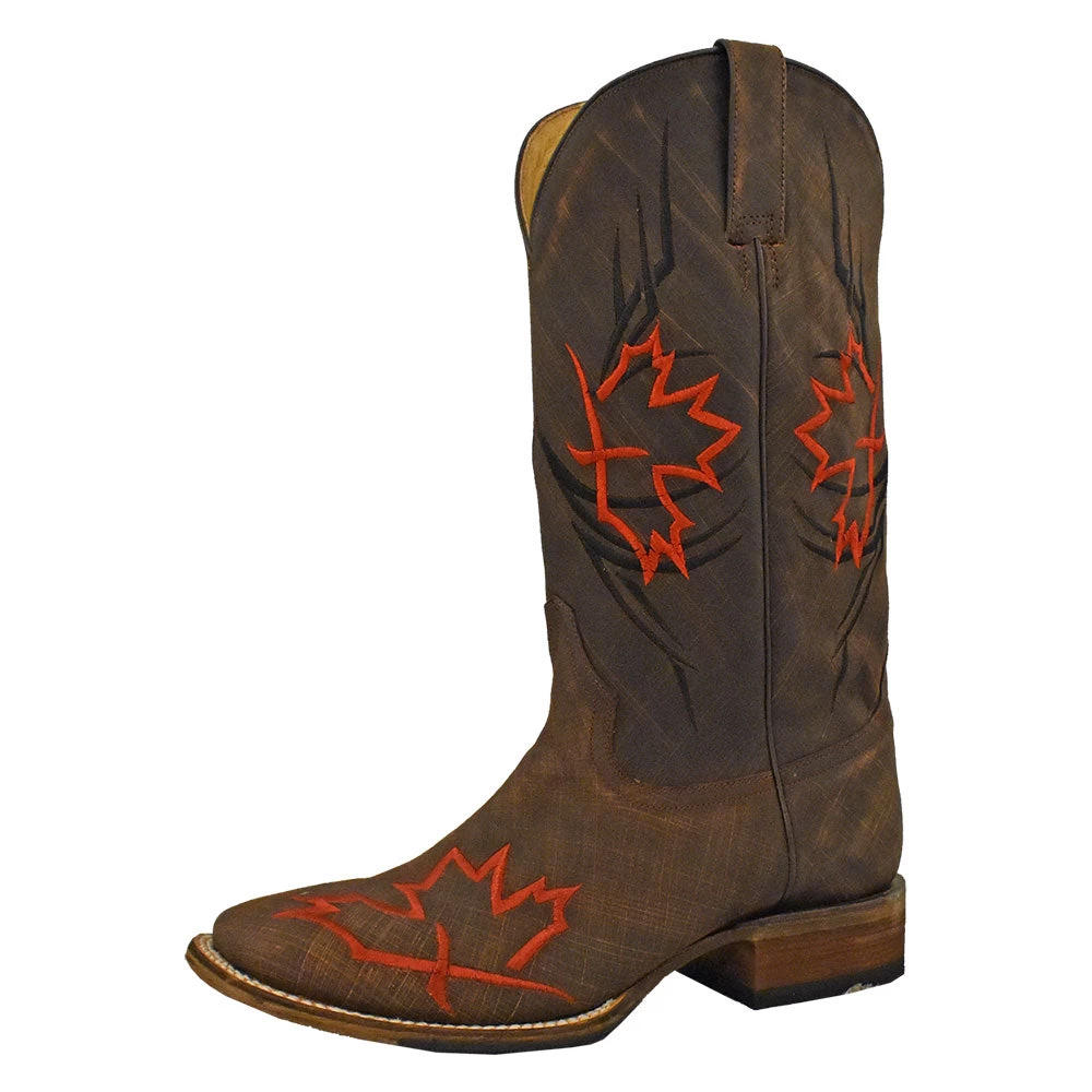 Roper Men's Maple Leaf Square Toe Cowboy Boots 3 Roper Men's Maple Leaf Square Toe Cowboy Boots
