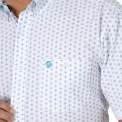 Wrangler Men's George Strait Geo Print Short Sleeve Shirt -Western Fashion Men 380f31c17f53b0842d72951dd62ab8a0