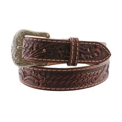 Twisted X Tooled Floral & Basketweave Belt