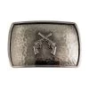 Montana Silversmiths River Rock Cascade Crossed Guns Hammered Buckle -Western Fashion Men 40f84196173b38fc5ff4ea2c06c7a6cd