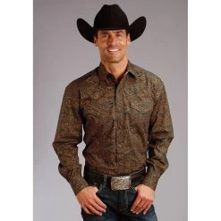 Stetson Men's Saddle Paisley Print Shirt
