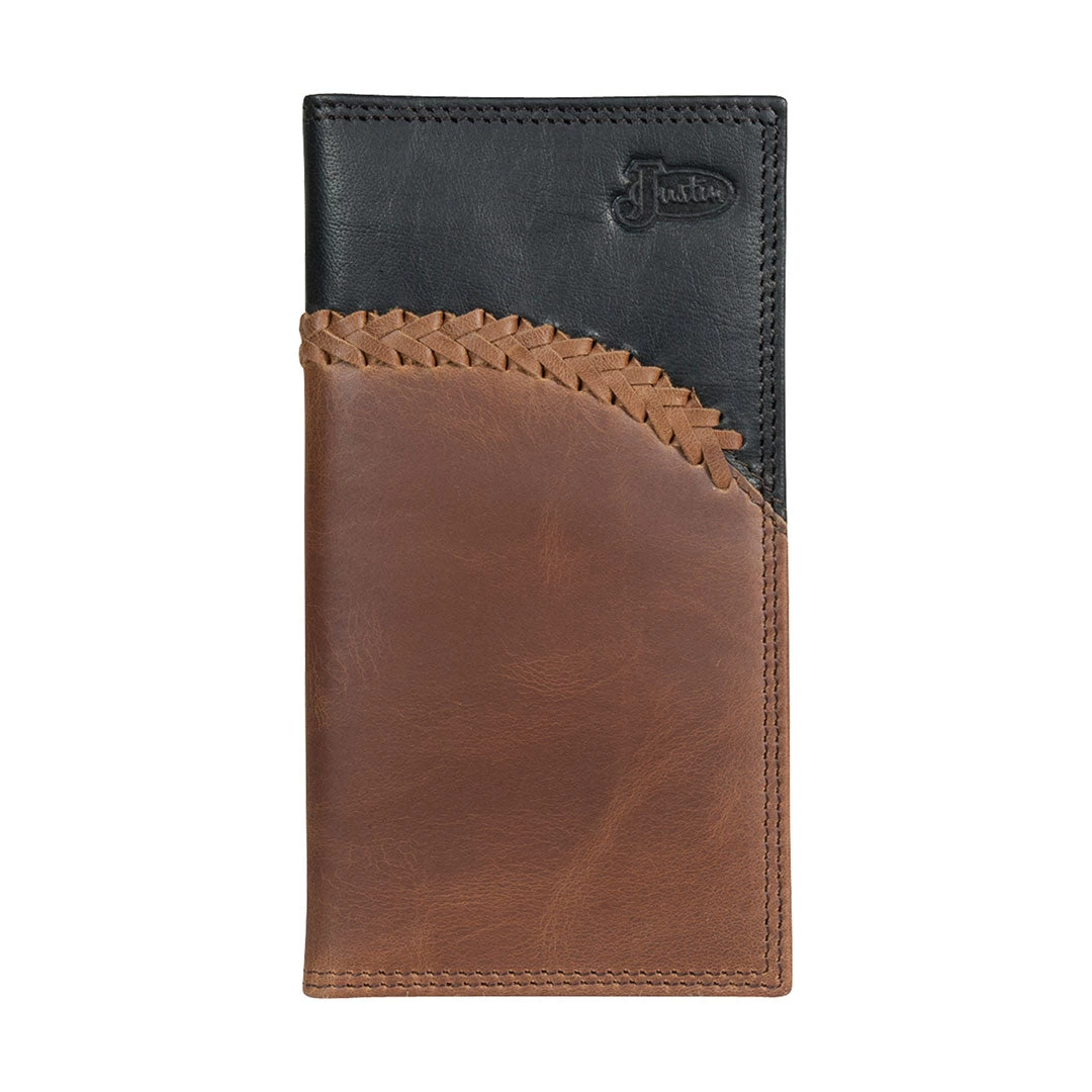 Justin Men's Braid Accent Two-Tone Rodeo Wallet 3 Justin Men's Braid Accent Two-Tone Rodeo Wallet