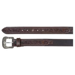Hooey Tooled Leather Chocolate Mens Belt