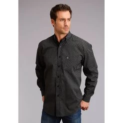 Stetson Men's Four Lights Mini Print Shirt