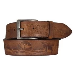 Cowboy Collection Men's Wildlife Tooled Leather Belt -Western Fashion Men 6443f09e420fa25765e075dfac363598
