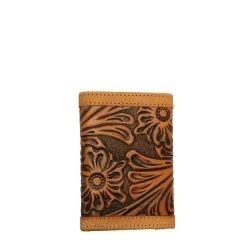 Twisted X Men's Floral Tooled Logo Tri-Fold Wallet -Western Fashion Men 6b256581b12bbd3a27c84f382d92ab7c