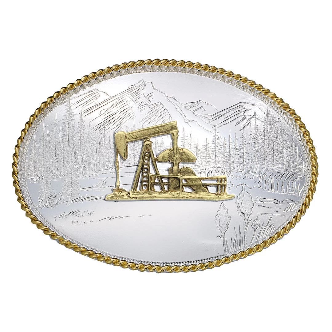 Montana Silversmiths Oil Pump Jack Buckle 3 Montana Silversmiths Oil Pump Jack Buckle