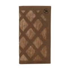Roughy Men's Brindle Hair Hide Inlay Leather Rodeo Wallet
