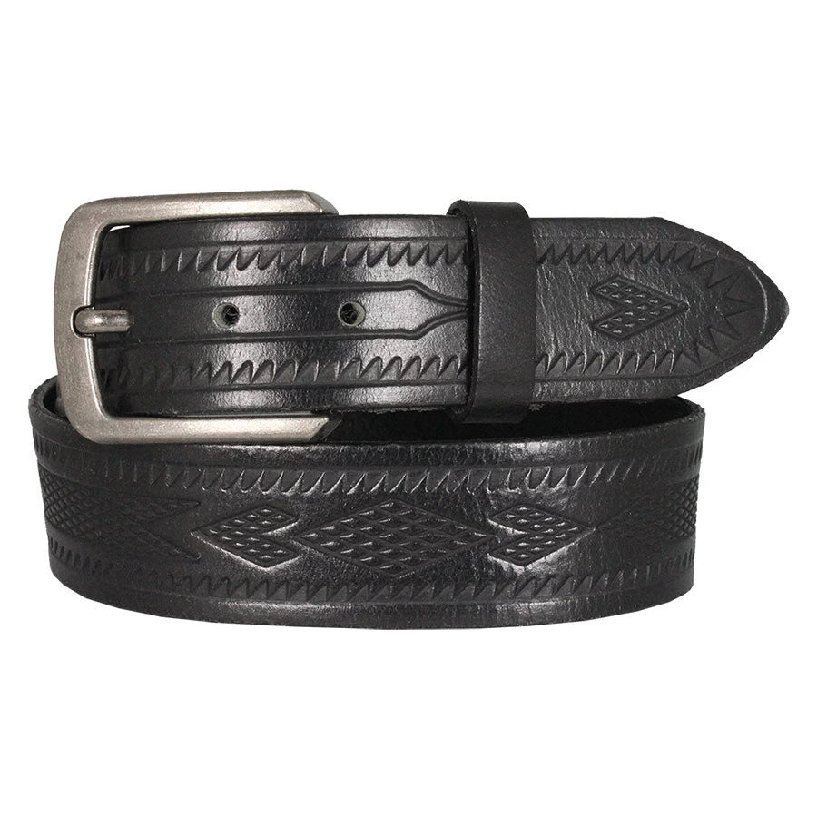 Cowboy Collection Men's Aztec Tooled Leather Belt 3 Cowboy Collection Men's Aztec Tooled Leather Belt