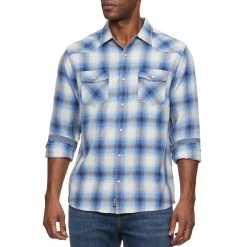 Flag & Anthem Men's Findlay Vintage Washed Snap Shirt 13 Flag & Anthem Men's Findlay Vintage Washed Snap Shirt -Western Fashion Men F A DS SP23WS1164 FINDLAY LS VINTAGE WASH WESTERN SHIRT BLUE BLACK WHITE 969 1800x1800 2270e3e1 945b 49fe 9c31 015c05212f4c