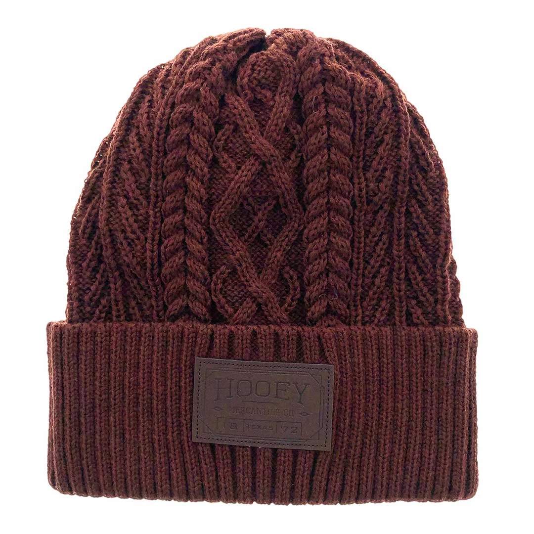 Hooey Knit Beanie Toque With Leather Patch 4 Hooey Knit Beanie Toque With Leather Patch - Image 2