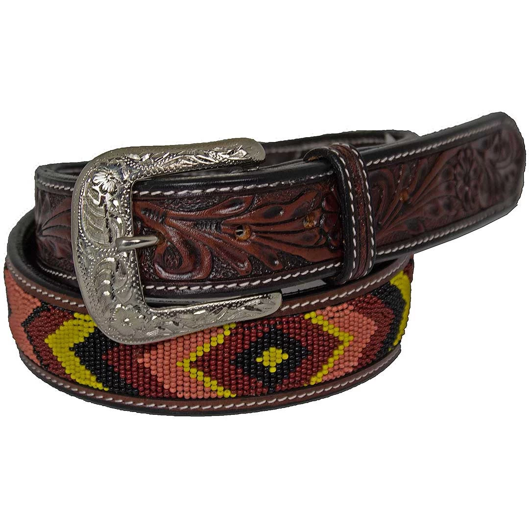 Twisted X Men's Beaded Inlay Leather Belt 3 Twisted X Men's Beaded Inlay Leather Belt
