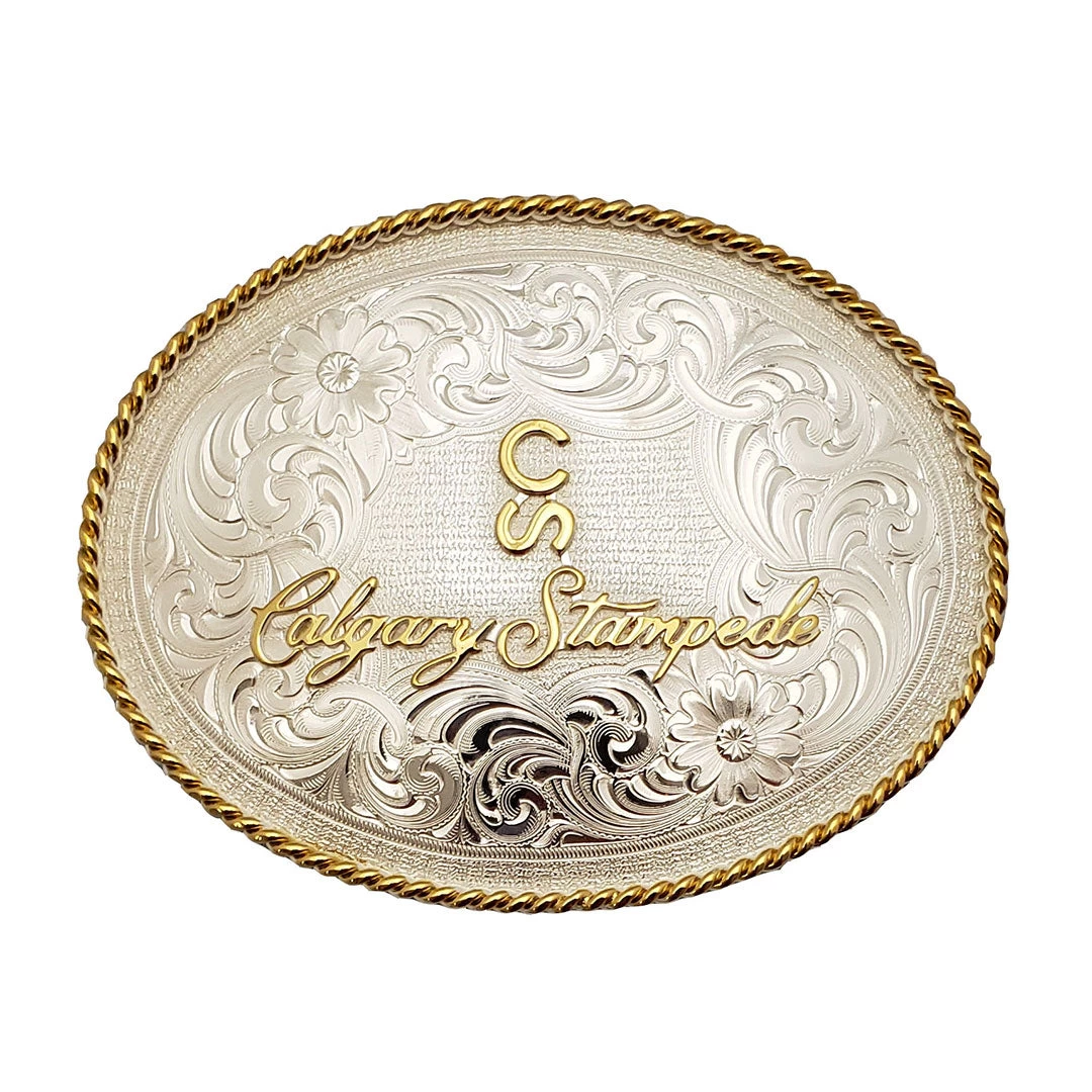Montana Silversmiths Calgary Stampede Silver & Gold Oval Buckle 3 Montana Silversmiths Calgary Stampede Silver & Gold Oval Buckle