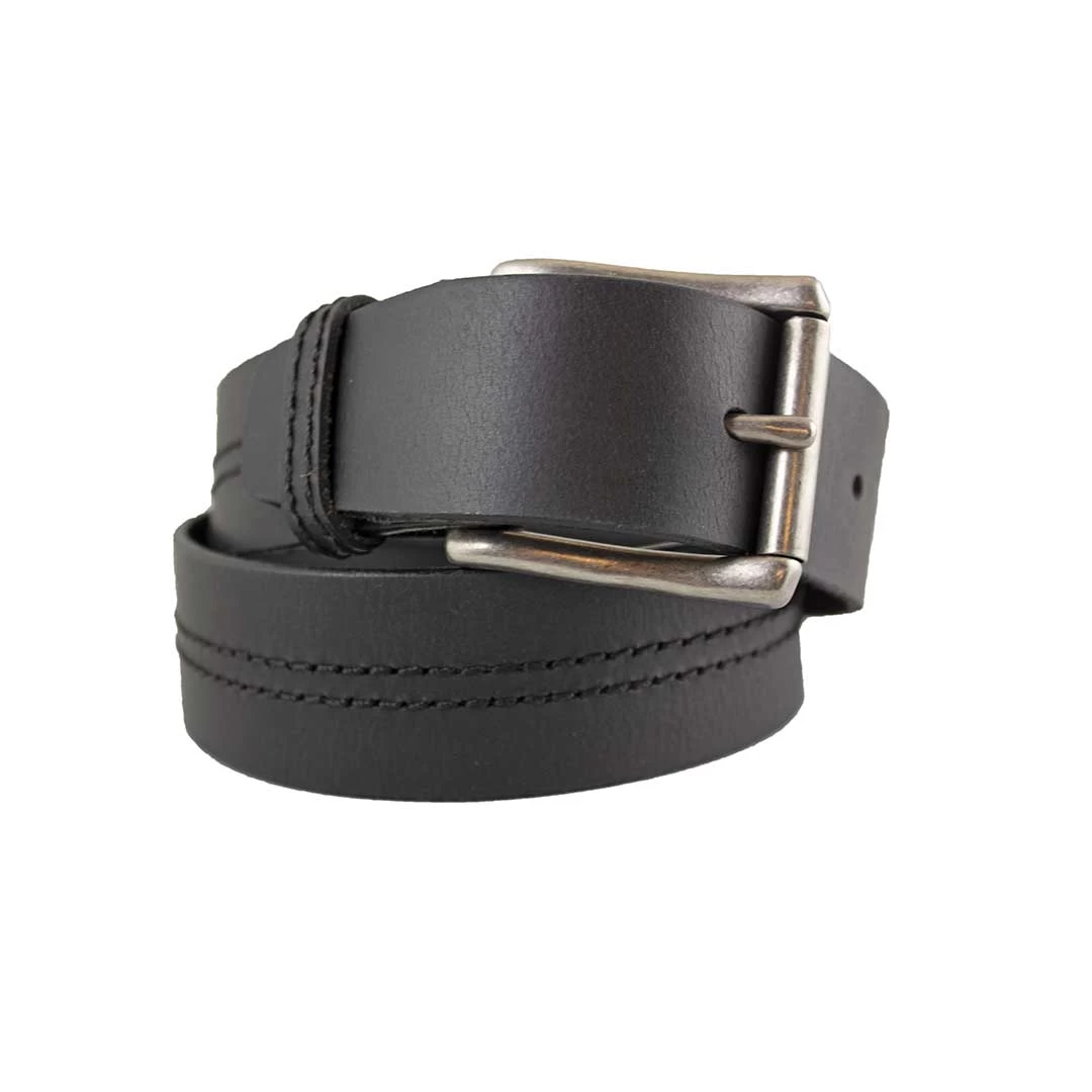 Cowboy Collection Men's Top Stitched Leather Belt 3 Cowboy Collection Men's Top Stitched Leather Belt