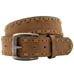 AndWest Men's Pick-Stitch Distressed Leather Belt