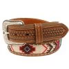 Ariat Men's Aztec Cross-Stitch Embroidered Belt -Western Fashion Men ariat men s aztec cross stitch embroidered belt