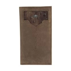 Justin Men's Ostrich Textured Inlay Rodeo Wallet