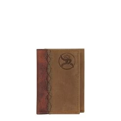 Roughy Men's Two-Tone Leather Tri-Fold Wallet