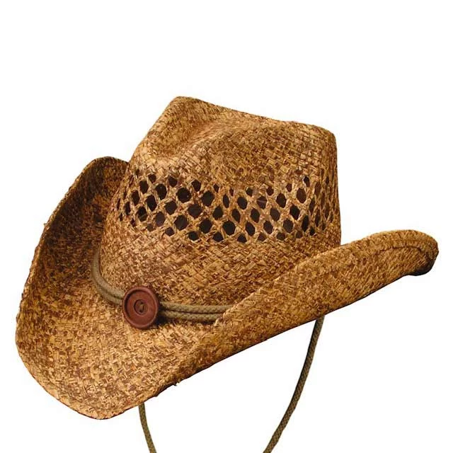 Conner Hats Wood Button Straw Cowboy Hat 3 Conner Hats Wood Button Straw Cowboy Hat