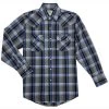 Ely Cattleman Men's Ombre Plaid Snap Shirt -Western Fashion Men ely cattleman men s ombre plaid snap shirt