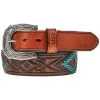 Hooey Brands Men's Roughy Choctaw Tooled Leather Belt 2 Hooey Brands Men's Roughy Choctaw Tooled Leather Belt -Western Fashion Men hooey brands men s roughy choctaw tooled leather belt