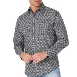 Wrangler Men's Silver Edition Tanger Print Snap Shirt