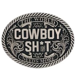 Montana Silversmiths Attitude Cowboy Sh*t Antiqued Belt Buckle