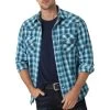 Wrangler Men's Rock 47 Embroidered Yoke Plaid Snap Shirt -Western Fashion Men img22557 wrangler men s rock 47 embroidered yoke plaid snap shirt