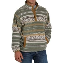 Cinch Men's Striped Fleece Pullover -Western Fashion Men img26155 cinch men s striped fleece pullover