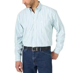 Wrangler Men's George Strait Button-Down Stripe Shirt