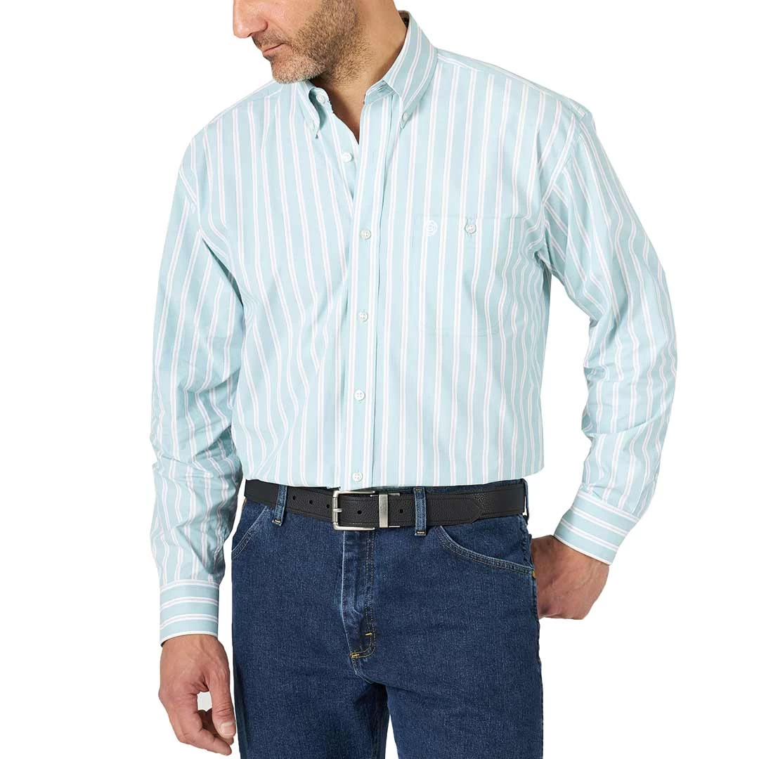 Wrangler Men's George Strait Button-Down Stripe Shirt 3 Wrangler Men's George Strait Button-Down Stripe Shirt
