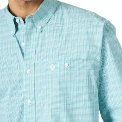 Wrangler Men's George Strait Button-Down Plaid Shirt -Western Fashion Men img32066 wrangler men s george strait button down plaid shirt