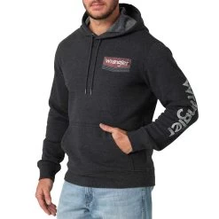 Wrangler Men's Logo Arm Hit Pullover Hoodie