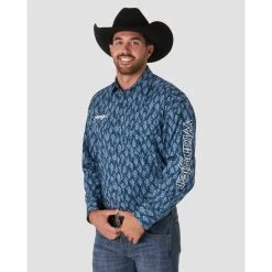Wrangler Men's Logo Geometric Print Shirt