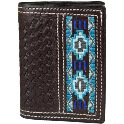 Ranger Belt Co. Men's Basket Weave Aztec Trifold Wallet