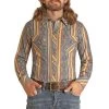 Rock & Roll Cowboy Men's Stripe Print Snap Shirt -Western Fashion Men img34985 rock roll cowboy men s stripe print snap shirt