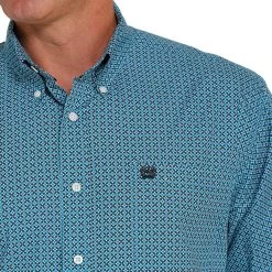 Cinch Men's Diamond Print Button-Down Shirt -Western Fashion Men img38873 cinch men s diamond print button down shirt