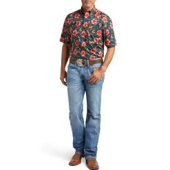 Ariat Men's Tylen Stretch Classic Fit Button-Down Short Sleeve Shirt -Western Fashion Men img39882 ariat men s tylen stretch classic fit button down short sleeve shirt