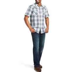 Ariat Men's Haye Retro Fit Short Sleeve Snap Shirt -Western Fashion Men img40684 ariat men s haye retro fit short sleeve snap shirt