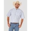 Wrangler Men's George Strait Short Sleeve Mini Check Button Down Shirt