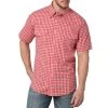 Wrangler Men's Wrinkle Resist Short Sleeve Plaid Snap Shirt