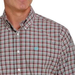 Cinch Men's Plaid Button-Down Shirt -Western Fashion Men img46277 cinch men s plaid button down shirt
