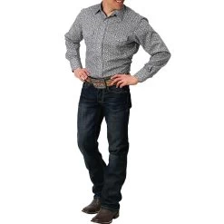 Roper Men's Mini Floral Print Snap Shirt -Western Fashion Men img48445 roper men s mini floral print snap shirt