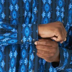 Wrangler Men's Checotah Aztec Stripe Shirt -Western Fashion Men img49790 wrangler men s checotah aztec stripe shirt