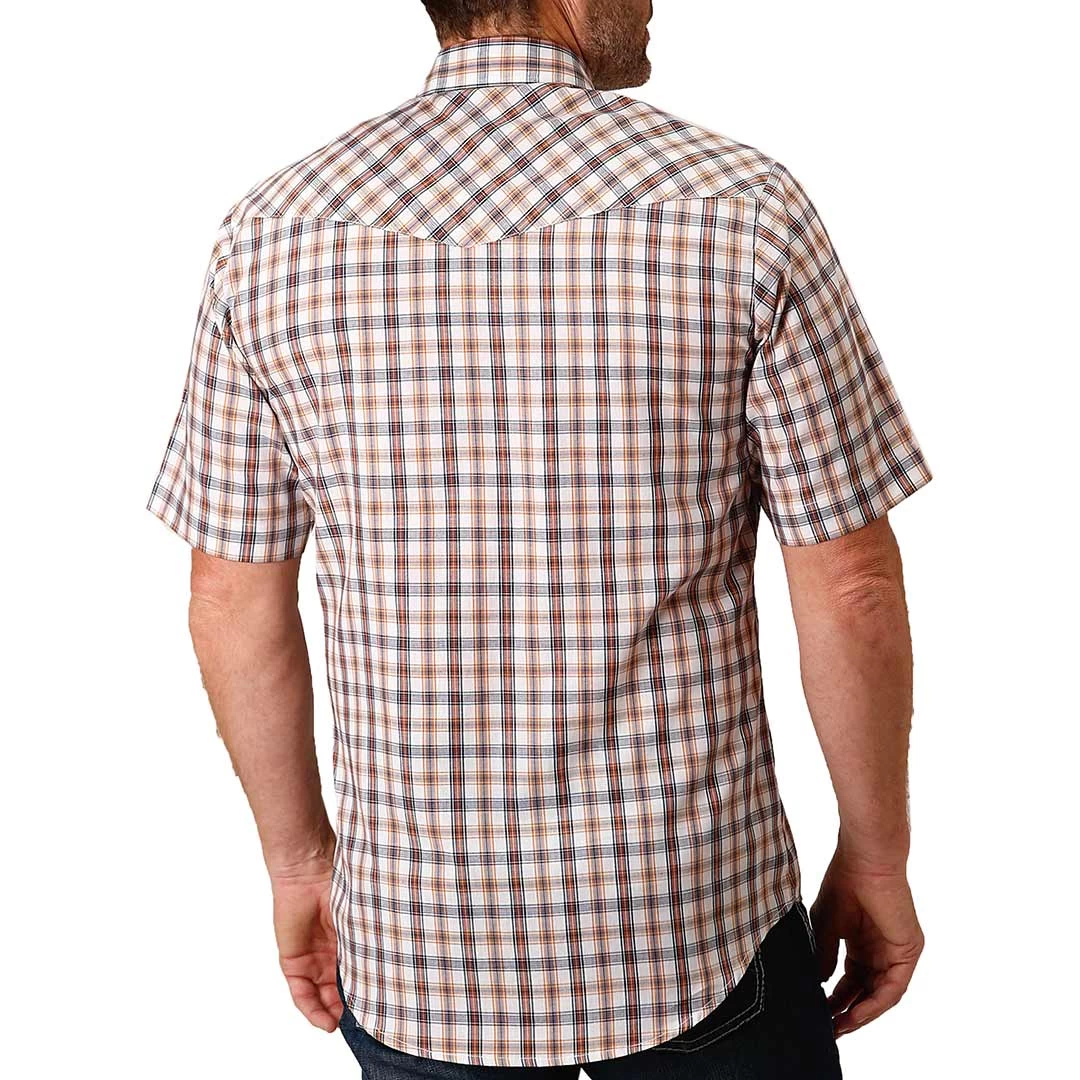 Roper Men's Short Sleeve Check Plaid Snap Shirt 4 Roper Men's Short Sleeve Check Plaid Snap Shirt - Image 2