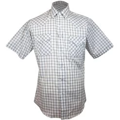 Ely Cattleman Men's Short Sleeve Check Plaid Snap Shirt -Western Fashion Men img51891 ely cattleman men s short sleeve check plaid snap shirt