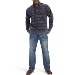 Ariat Men's Printed Overdyed Washed Pullover Sweater -Western Fashion Men img51909 ariat men s printed overdyed washed pullover sweater
